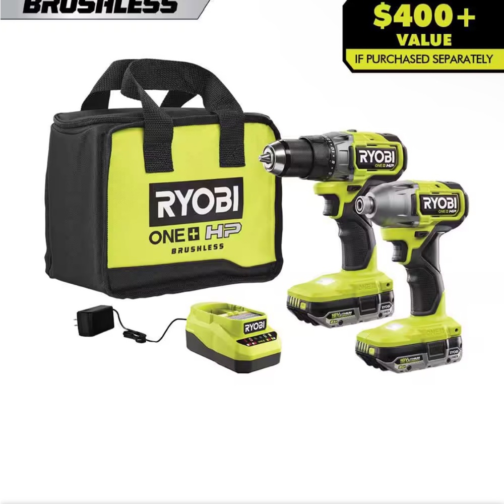 Ryobi Green Cordless Tool Set with Bag